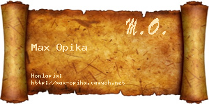 Max Opika névjegykártya